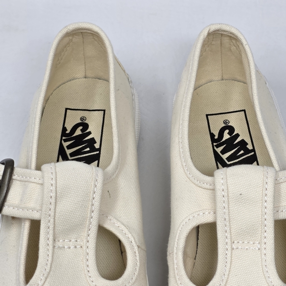 Vans Style 93 Mary Jane Women's Size 9.5 Beige Linen Canvas Buckle Shoes NEW - Picture 10 of 11